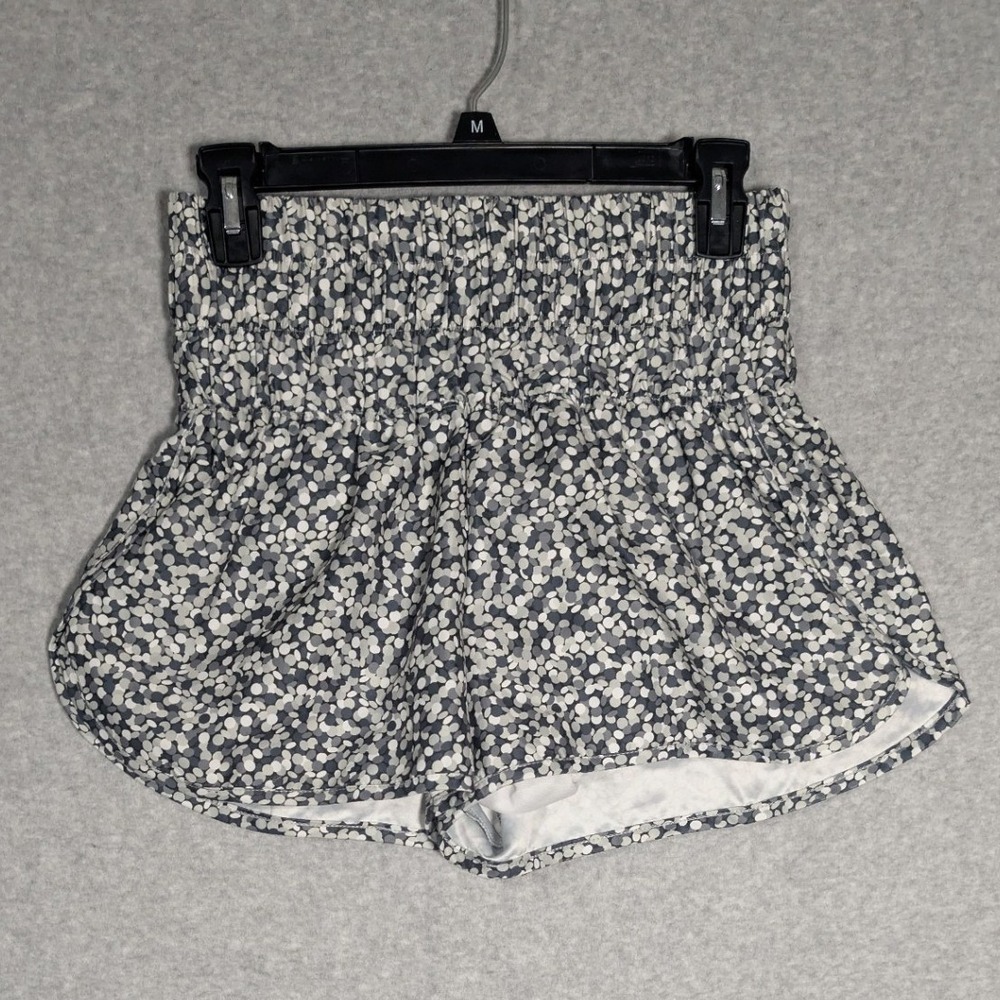 Love & Pineapples Running Shorts Womens Medium Smocked Waist Hi Rise Abstract
